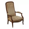 Voltaire armchair in walnut wood covered in velvet - Moinat - Armchairs