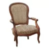 Living room armchair in walnut wood covered in velvet - Moinat - Armchairs