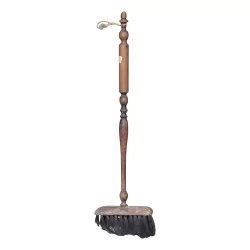 Brosse de cheminée en bois et poil coloris noir. 19ème siècle