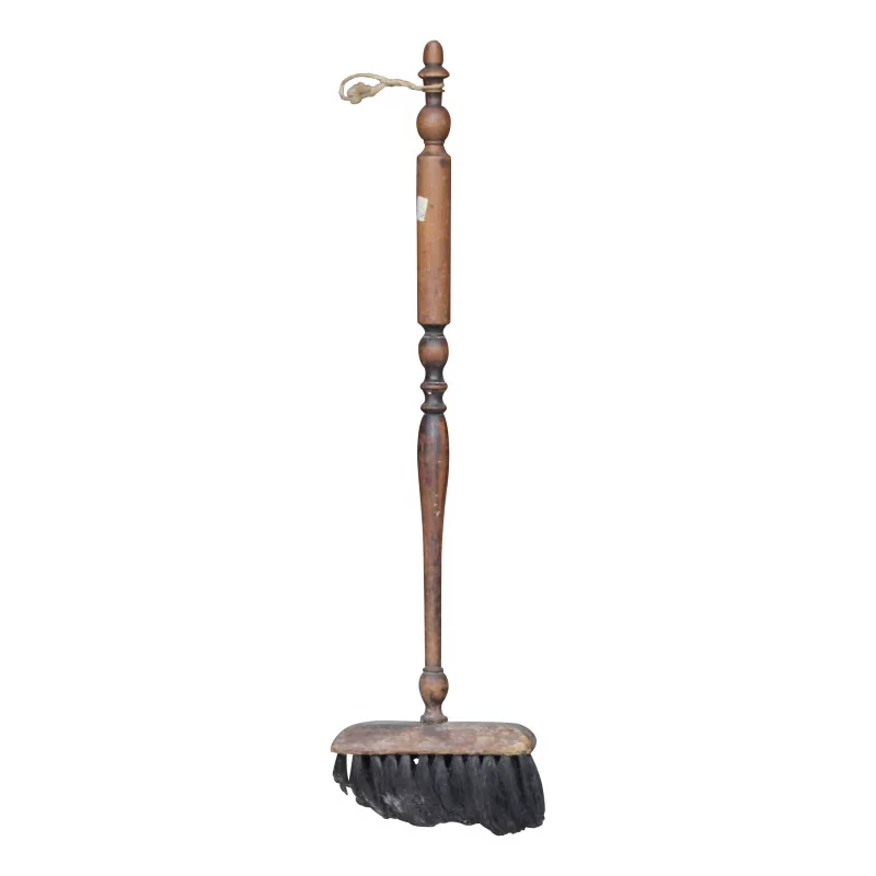 Brosse de cheminée en bois et poil coloris noir. 19ème siècle - Moinat - Accessoires de cheminée