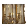 Grande lanterne en bronze doré dans le style Haussmannien, à 5 … - Moinat - Lustres, Plafonniers