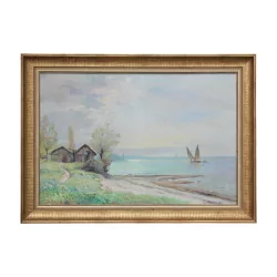 Painting, oil on canvas signed lower right Louis Amédée …