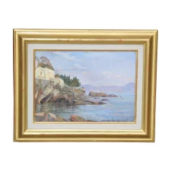 A work \"View of the Serra Grotto Nervi\" signed Louis Amédée BAUDIT (1870-1960)