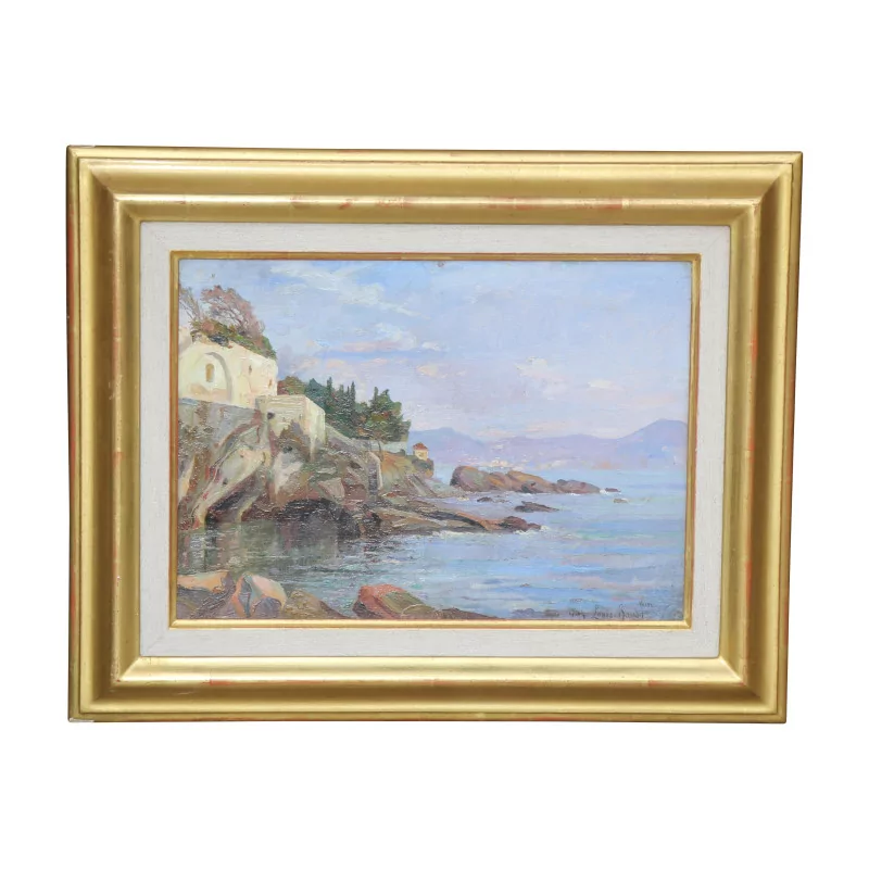 Oil painting on cardboard, signed lower right Louis Amédée … - Moinat - Painting - Landscape