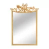 Miroir en bois doré avec décor arc et flèches, miroir plein. - Moinat - Glaces, Miroirs