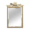 Miroir en bois peint vert foncé et or avec décor arc et … - Moinat - Glaces, Miroirs