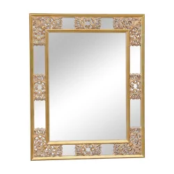 Großer Spiegel aus vergoldetem Holz mit Regency-Ornament, Vollspiegel …