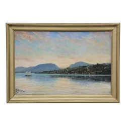 Oil on wood painting signed lower left Arthur Charles