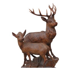 Brienzer Holzskulptur - Hirschfamilie, Reh und Kitz …