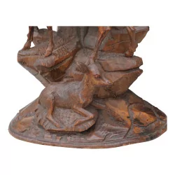 Деревянная скульптура Бриенца - Семья оленей, лань и олененок …