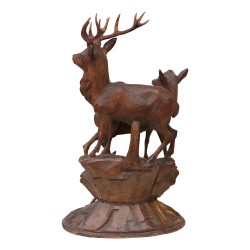 Brienzer Holzskulptur - Hirschfamilie, Reh und Kitz …