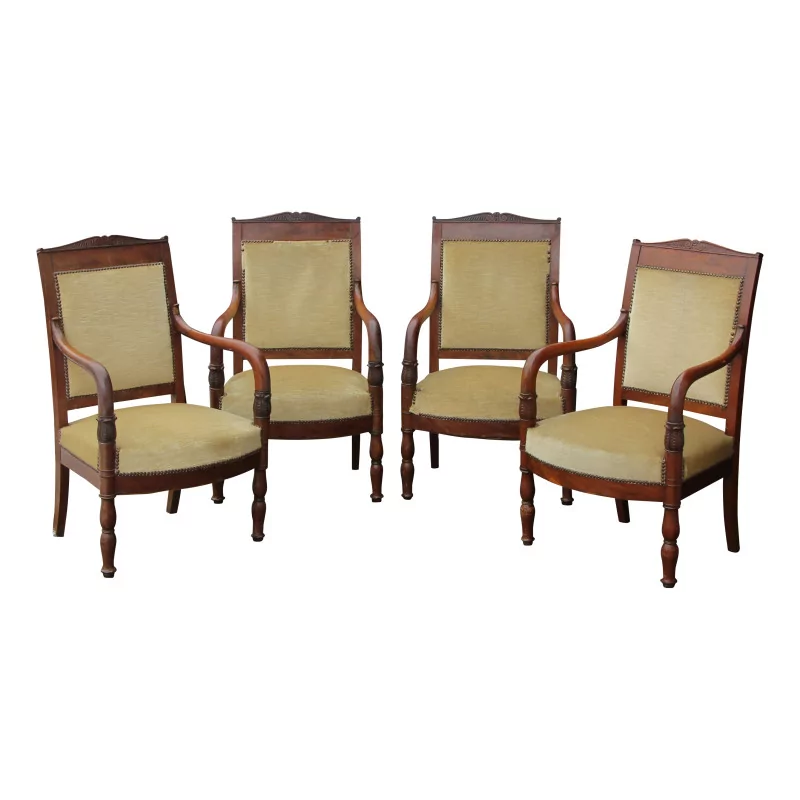 Ensemble de 4 fauteuils Empire modèle Jacob en bois d'acajou … - Moinat - VE2022/1