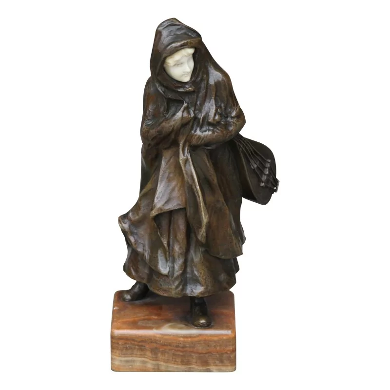 Sculpture en bronze et chryséléphantine, signé E. ROUSSEAU … - Moinat - Bronzes