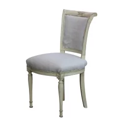 Set of 8 Directoire chairs in white to be covered, in …