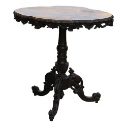 Brienz wooden pedestal table, foldable and with …