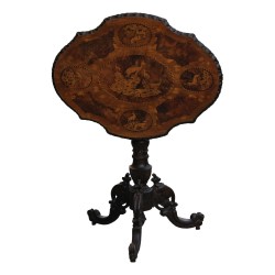 Brienz wooden pedestal table, foldable and with …