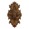 Paire de panneaux de Brienz en bois sculpté Chamois et Cerf. … - Moinat - Brienz