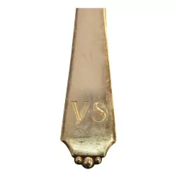 Lot de 12 petites cuillères en argent 800 avec des initiales