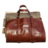 Sac porte - bûches en cuir de vachette coloris brun. - Moinat - Accessoires de cheminée
