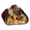 Sac porte - bûches en cuir de vachette coloris brun. - Moinat - Accessoires de cheminée