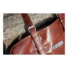 Sac porte - bûches en cuir de vachette coloris brun. - Moinat - Accessoires de cheminée