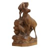Groupe de chamois sur les rochers, en bois sculpté de Brienz. - Moinat - Accessoires de décoration