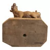 Groupe de chamois sur les rochers, en bois sculpté de Brienz. - Moinat - VE2022/3