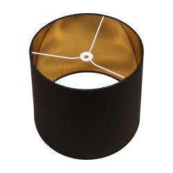 Opaque lampshade in black fabric on the outside glued to cardboard …
