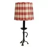 Wrought iron candlestick lamp with 1 light. + Bulb - Moinat - Table lamps