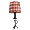 Wrought iron candlestick lamp with 1 light. + Bulb - Moinat - Table lamps