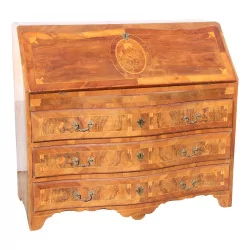 Bernese chest of drawers desk in walnut marquetry, mounted on …