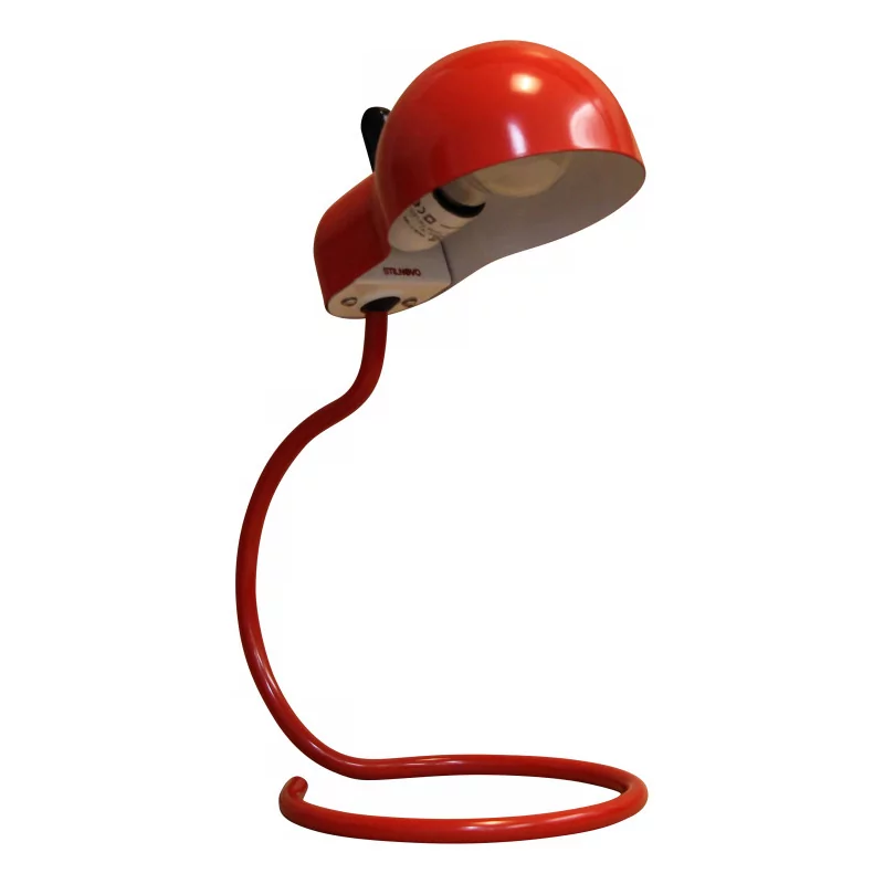 Lampe de bureau rouge style Vintage. - Moinat - Lampes de table