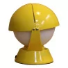 vintage yellow lamp, in the shape of a sphere with sheet metal cover … - Moinat - Table lamps