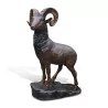 Steinbock auf seinem Felsen, in patinierter Bronze. - Moinat - Statuen