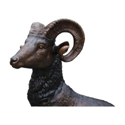 Ibex 在它的岩石上，青铜色。