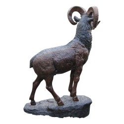 Ibex 在它的岩石上，青铜色。