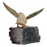 in Stein gemeißelter Papagei auf Amethystsockel. … - Moinat - Dekorationszubehör