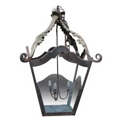 Large wrought iron lantern, Rampazzi model. Length of the …
