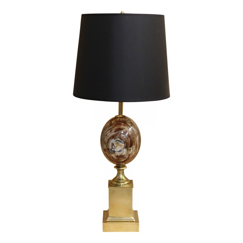 Bronzelampe und Steinei, signiert Charles in Paris. … - Moinat - Tischlampen Bronzelampe und Steinei, signiert Charles in Paris. … - Moinat - Tischlampen