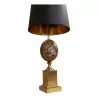 Lampe en bronze et oeuf en pierre, signée Charles à Paris. … - Moinat - Lampes de table