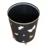 standing basket in painted sheet metal decorated with butterflies - Moinat - Decorating accessories