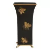 Vase noir avec des abeilles dorées. - Moinat - Accessoires de décoration