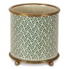 Green porcelain planter with patterns. - Moinat - Decorating accessories
