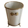 Ovaler Porzellan-Pflanztopf, in rissiger beige Farbe - Moinat - Dekorationszubehör