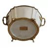 Cache-pot en porcelaine ovale, en coloris beige craquelé - Moinat - Accessoires de décoration