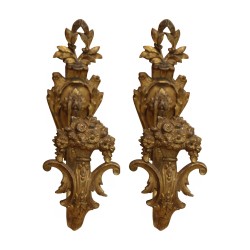 Paire de patères (Embrasses) en bronze doré. Paris 19ème