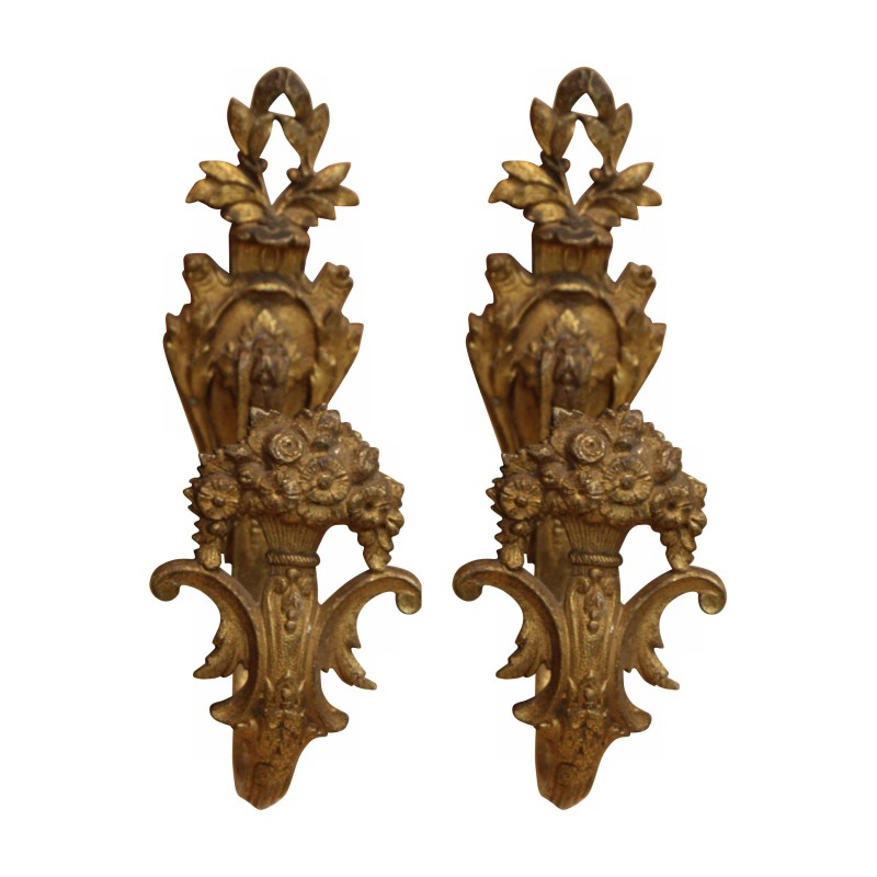 Paire de patères (Embrasses) en bronze doré. Paris 19ème - Moinat - Rideaux, Stores Paire de patères (Embrasses) en bronze doré. Paris 19ème - Moinat - Rideaux, Stores