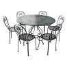 Beaulieu model round table in wrought iron with sheet metal top … - Moinat - Tables