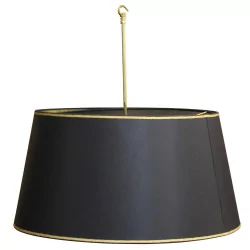 Lampshade with black cardboard fabric on the outside and cardboard …