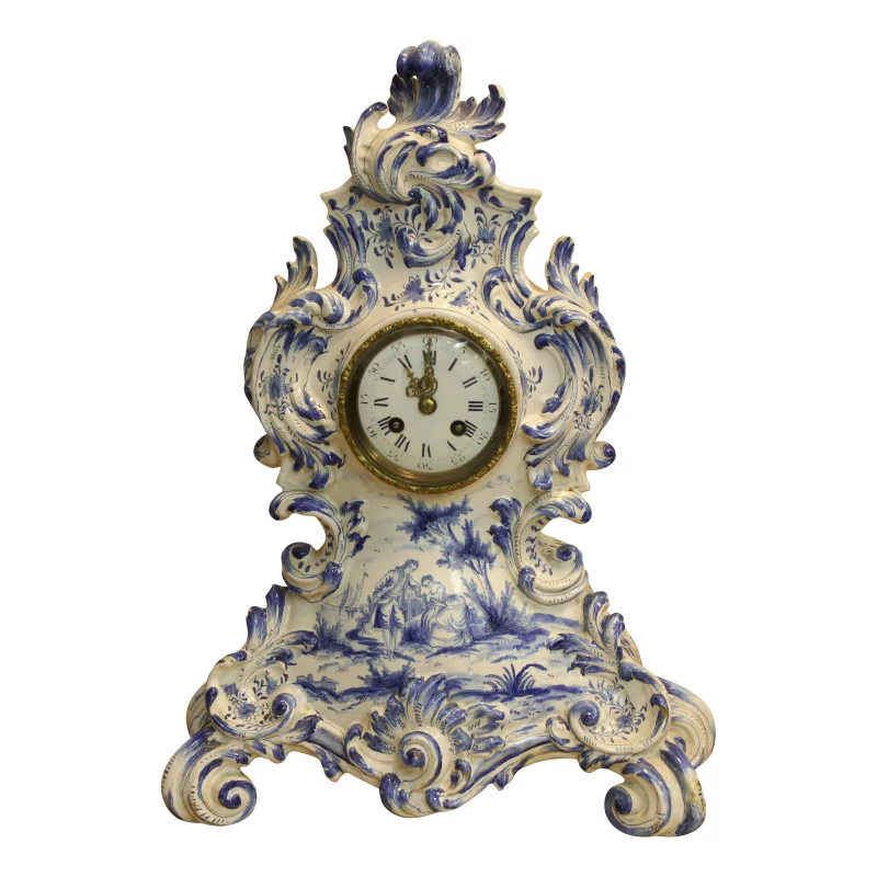 Dutch Delft clock, without pendulum. 19th century. - Moinat - Table clocks